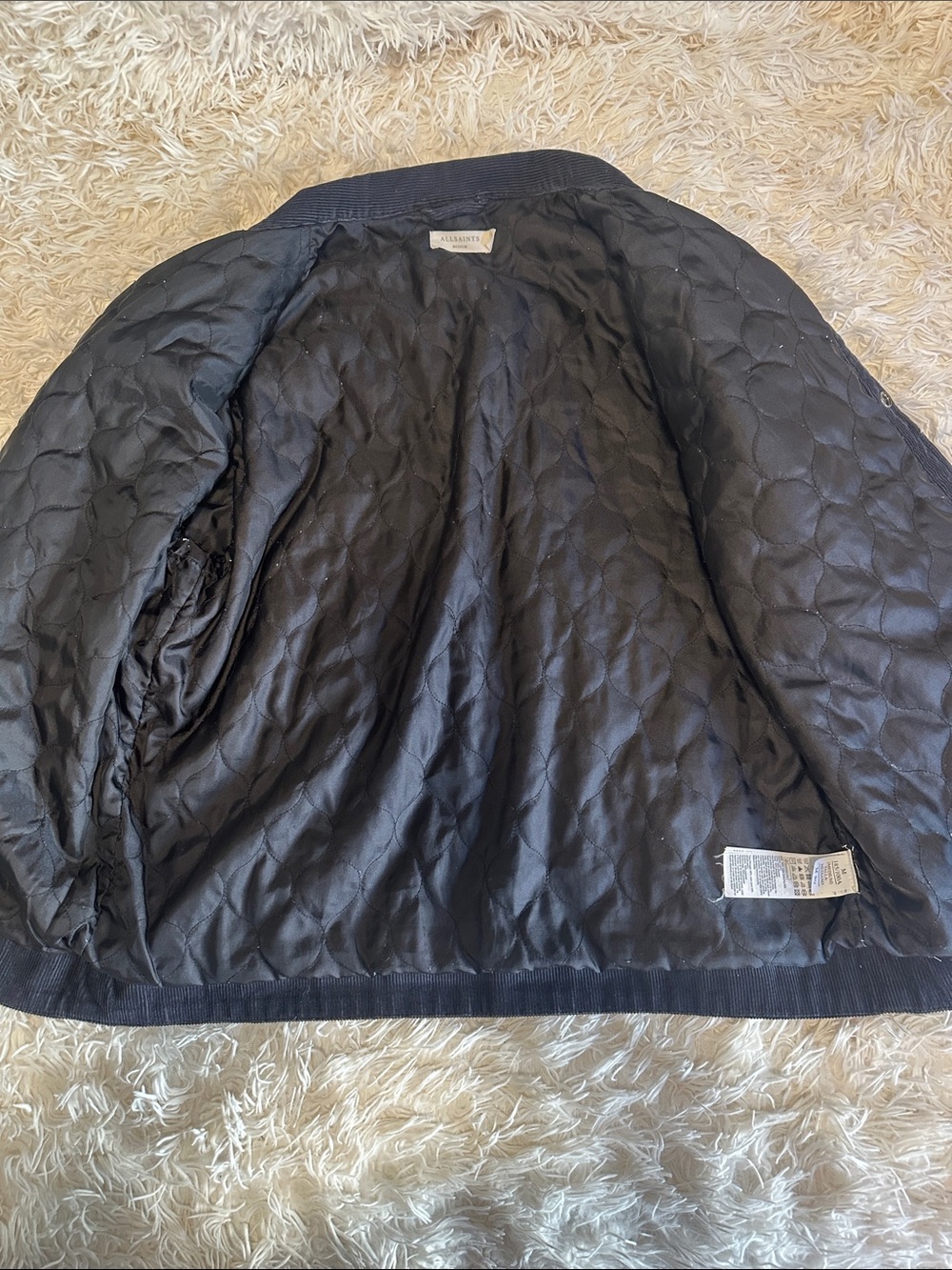 AllSaints Men's Dark navy blue Corduroy Shirt Jacket - Picture 5 of 6